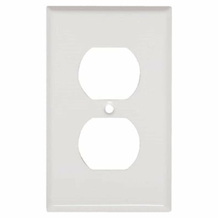 MULBERRY METALS 1 Gang 1 Duplex Opening Steel Wall Plate, White 192977